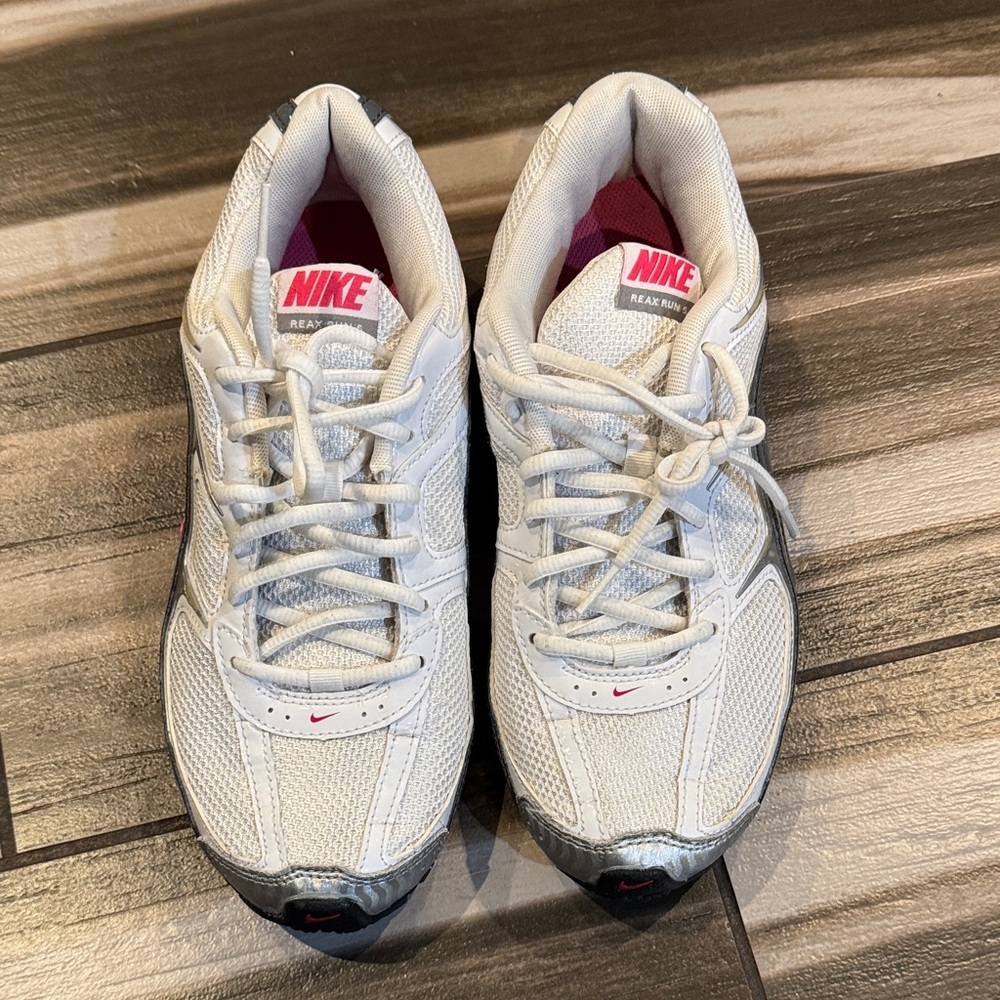 Nike White and Silver Athletic Shoes